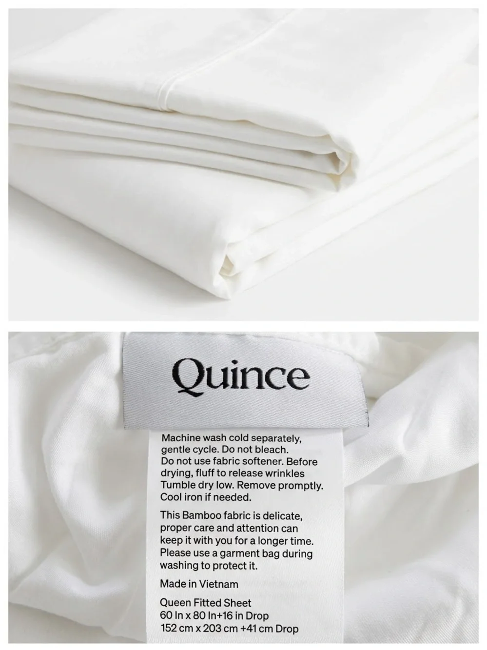 NWT Quince Organic Bamboo Sheet Set - Queen (Fitted & Flat Sheets ONLY - White)
